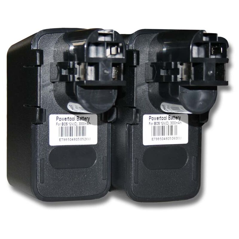 Vhbw - 2x Batteries remplacement pour Bosch 2 607 335 107, 2 607 335 108, 2 607 335 143 pour outil électrique (3000mAh NiMH 12 v)