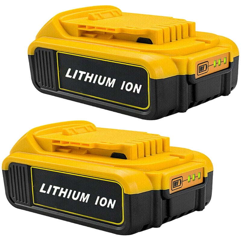 2X Batterie pour dewalt DCB184 DCB184B-XJ DCB180 DCB181 DCB182 DCB183 DCB185 18V xr Power Tool Battery 18V-20V 2,0Ah Lithium Indicateur led