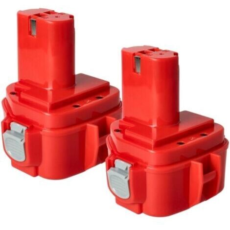 2x Batterie remplacement pour Makita 1220, 1222, 1233, 1234, 1235, 1235F, 1250, 192536-4, 192597-4 pour outil électrique (1500mAh NiMH 12V)