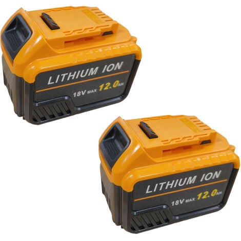 MAWIRON 2x Batteries 12000mAh Powerful Replacement Battery For Dewalt Battery 18V DCB180 DCB181 DCB-182 DCB-183 DCB184 DCB185 DCB-184B-XJ with LED Indicator，Compatible With Dewalt Tool & Charger
