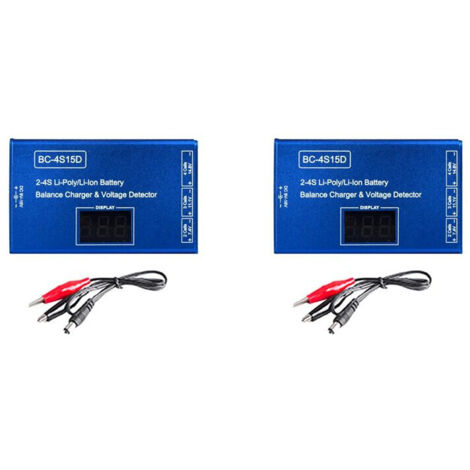 2X BC-4S15D Batterie Lipo Li-Ion Balance Chargeur DéTecteur de Tension LCD Affichage NuméRique Balance Chargeur pour Batterie RC