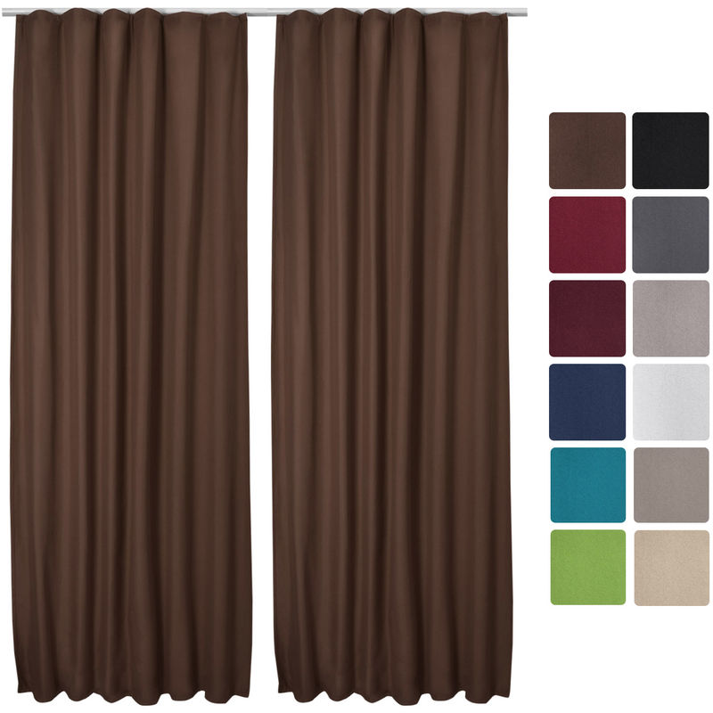 

2x Cortina corredera térmica universal - Medidas: 140x245 cm (AxL) Brown - Beautissu