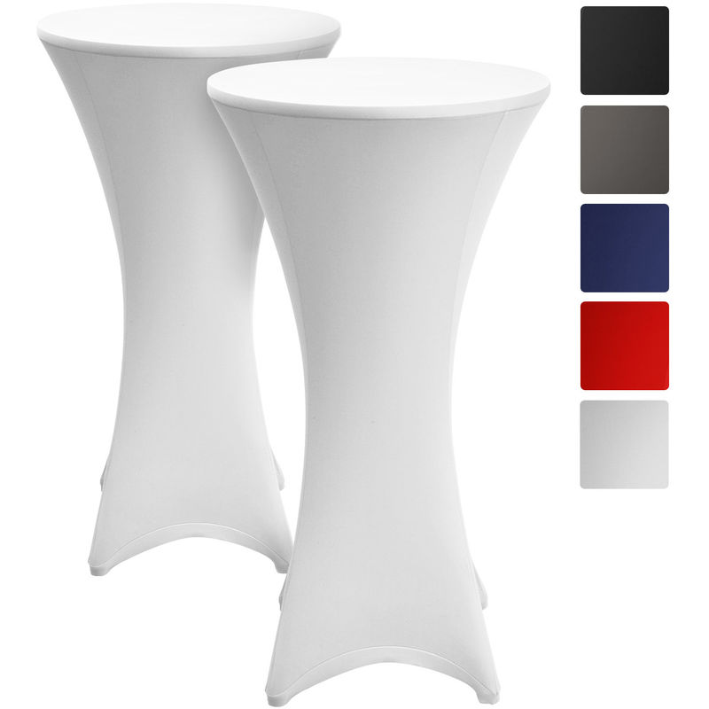 

2x Stella - Excelente funda de diseño para mesa de bar o bistro Ø 80cm Blanco - Beautissu