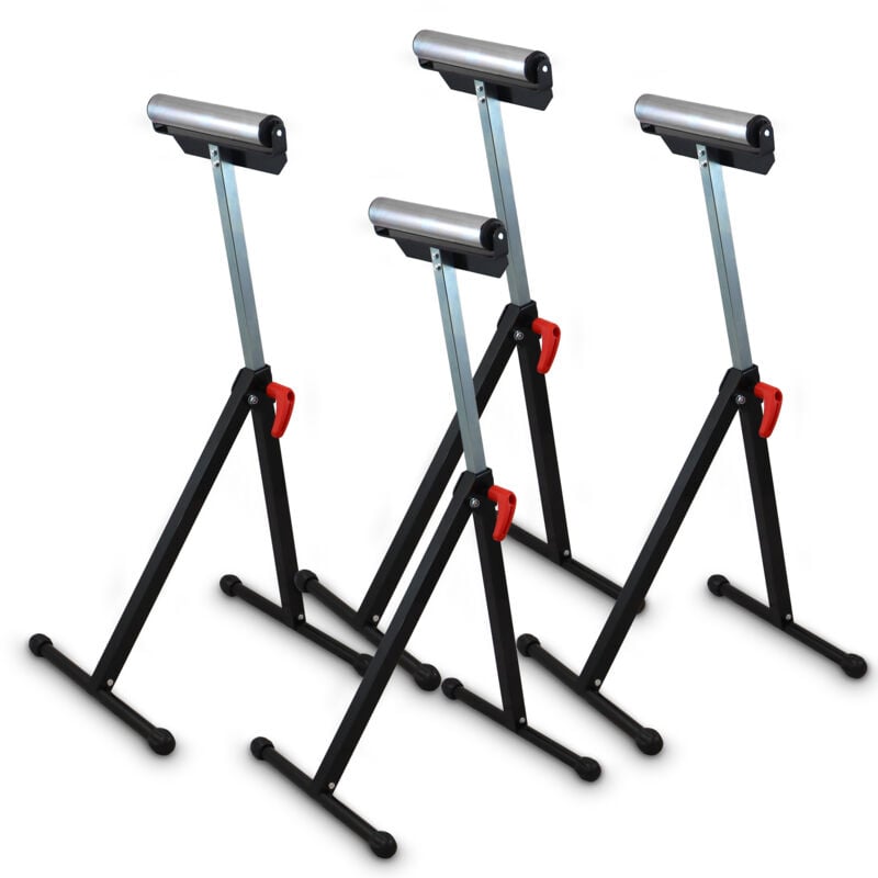 Image of 4x Bituxx Rollenstützbock Stütze Bock Rollenbock Rollenlagerbock bis 90Kg 70 - 112 cm
