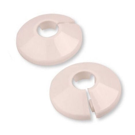 2x Blanc Plastique PVC Radiateur Couverture Collier 16mm Trou Conduite Eau