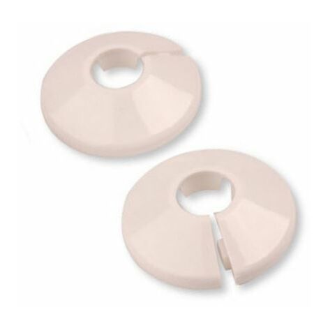 2x Blanc Plastique PVC Radiateur Couverture Collier 20mm Trou Conduite Eau