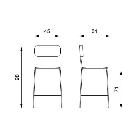 2x Blaue Polypropylenhocker mit Sitzfläche