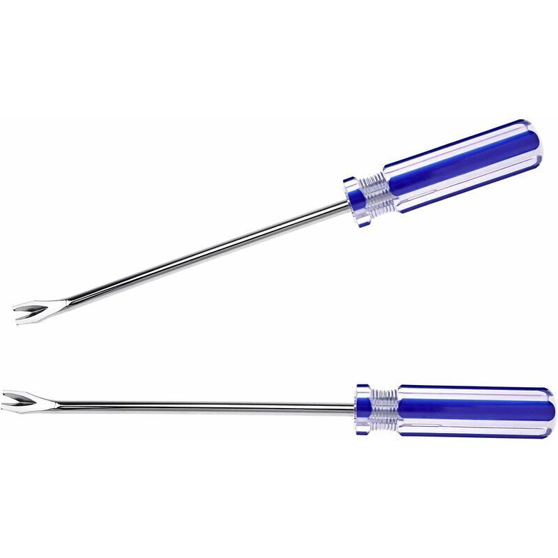 2X Bleu Poignée en Plastique Clou Agrafe Rivet Goujon Levant Décapant Extracteur Griffet Tournevis Tapis Garage Menuiserie Porte Main Outil