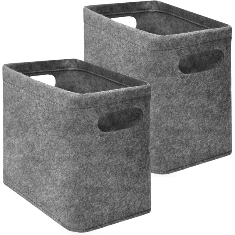 2x boîte de feutre de stockage de papier toilette pour 8 rouleaux gris