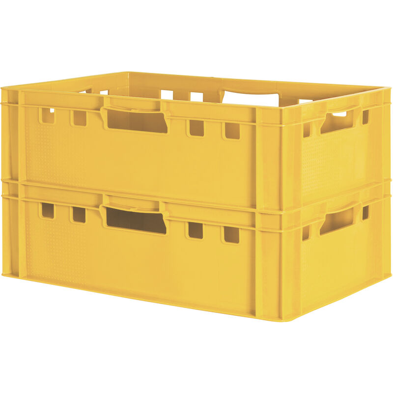Kingpower - 2x Boucher Caisse Viande Caisse Eurofleischkiste Caisse Empilement Plastique Jaune