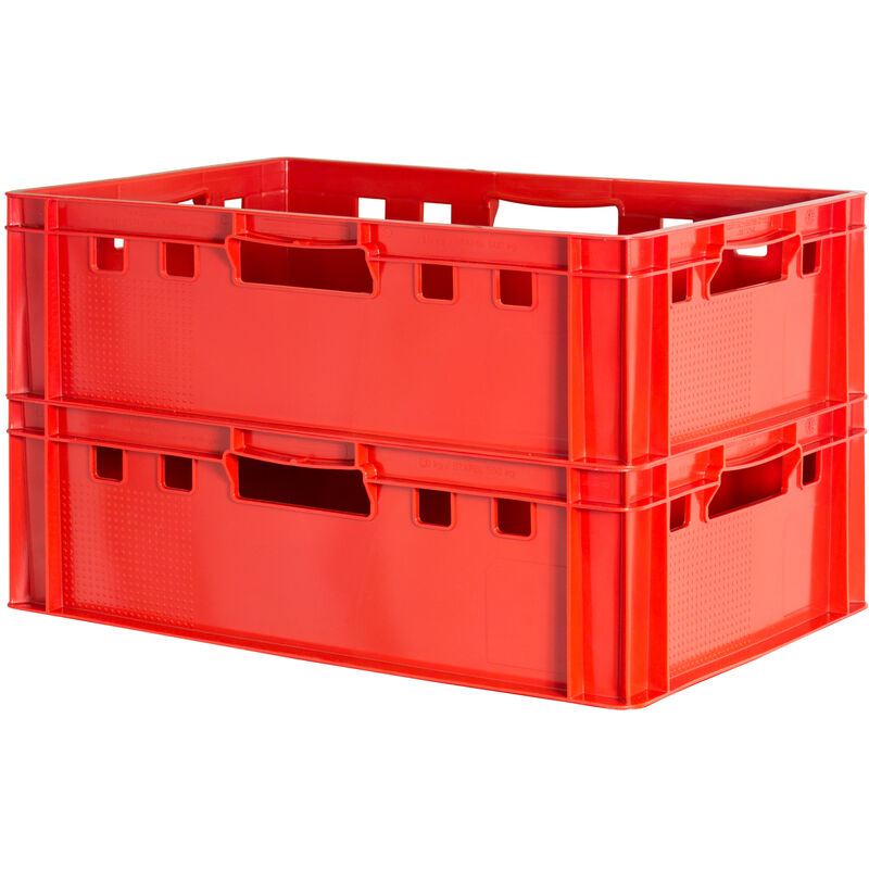Kingpower - 2x Boucher Caisse Viande Caisse Eurofleischkiste Rouge Caisse Empilement Plastique