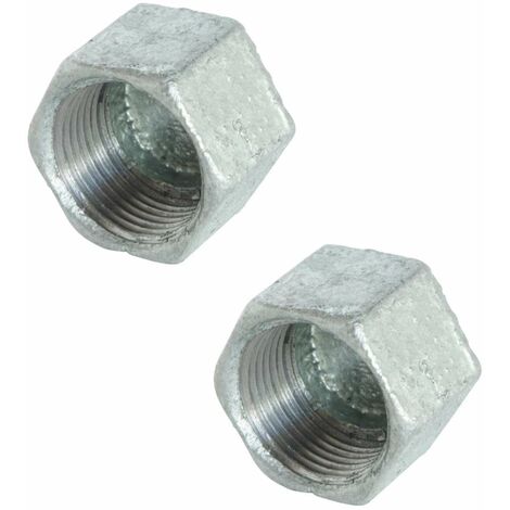2x bouchon en fonte 1 femelle 26x34 n° 300 douille conique galvanisé hexagonal raccord tube tuyau plomberie