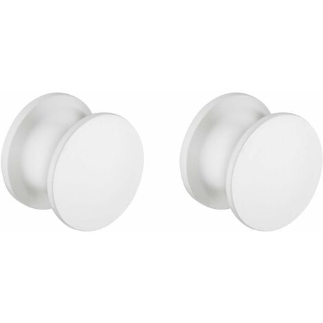 2x bouton poussoir 23mm plastique pour serrure espagnolette à appliquer push-lock, blanc