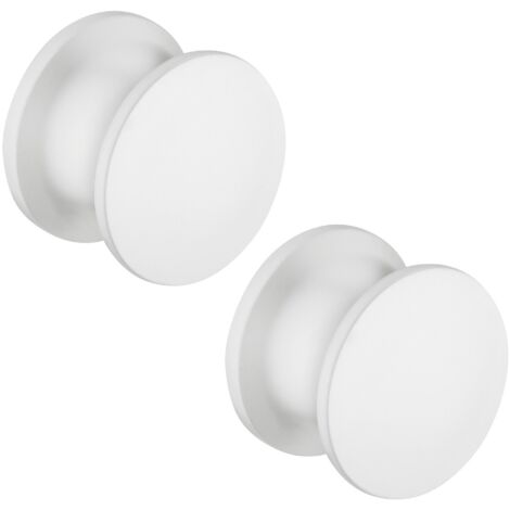 2x Bouton poussoir serrures espagnolettes ou en applique pour épaisseur 13-19mm Verrou Push-lock Caravane Bateau, plastique blanc