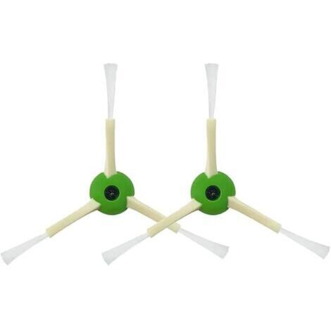 2X Brosse latérale de Remplacement et vis, Compatible avec iRobot. pour Roomba i3, i4, i5, i6, i6+, i7, i7+, i8, i8+, j7, j7+, E5, E6, E7  Couleur Verte et Blanche
