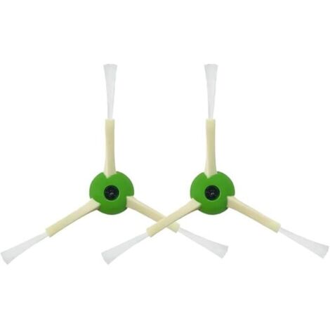 2X Brosse latérale de Remplacement et vis, Compatible avec iRobot. pour Roomba i3, i4, i5, i6, i6+, i7, i7+, i8, i8+, j7, j7+, E5, E6, E7  Couleur Verte et Blanche