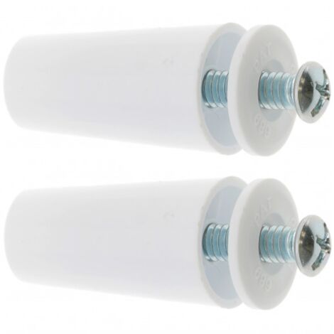 2x Butée d'arrêt de lame finale de volet roulant cône Ø22mm longueur 40mm en PVC avec rondelle et vis Store Fenêtre Enroulement Déroulement Coffre Universel, blanc