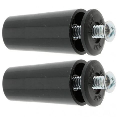2x Butée d'arrêt de lame finale de volet roulant cône Ø22mm longueur 40mm en PVC avec rondelle et vis Store Fenêtre Enroulement Déroulement Coffre Universel, noir