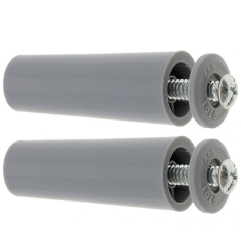 2x Butée d'arrêt de lame finale de volet roulant cône Ø22mm longueur 60mm en PVC avec rondelle et vis Store Fenêtre Enroulement Déroulement Coffre Universel, gris