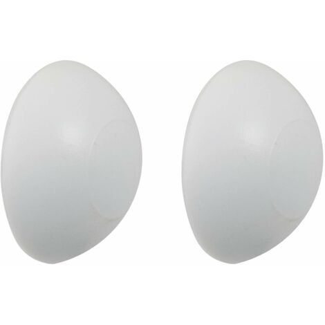 2x Butée de porte murale ronde autocollante en plastique blanc 40mm Protection Mur Coup de poignée Amortisseur Fermeture Adhésif