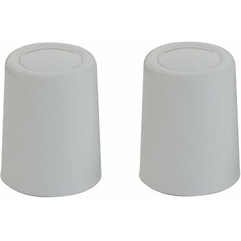 2x butée de porte plastique avec cache vis Ø27x30mm butoir abattant tiroir couvercle à visser, gris