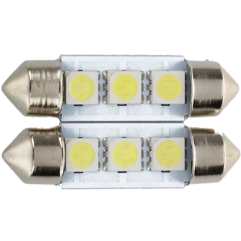 Image of Tlily - 2x C5W 3 led smd 5050 36mm Xenon Weiß Birne platte Girlanden dome decke lampe auto licht