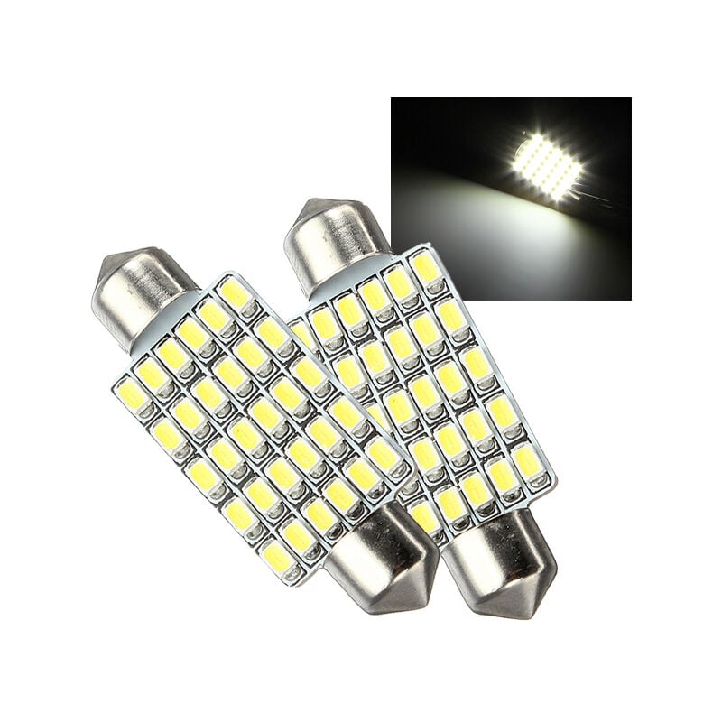 Image of Drillpro - 2x C5W 42MM 30 led 3020 smd lampadina placca soffitto bianco auto shuttle dc 12V