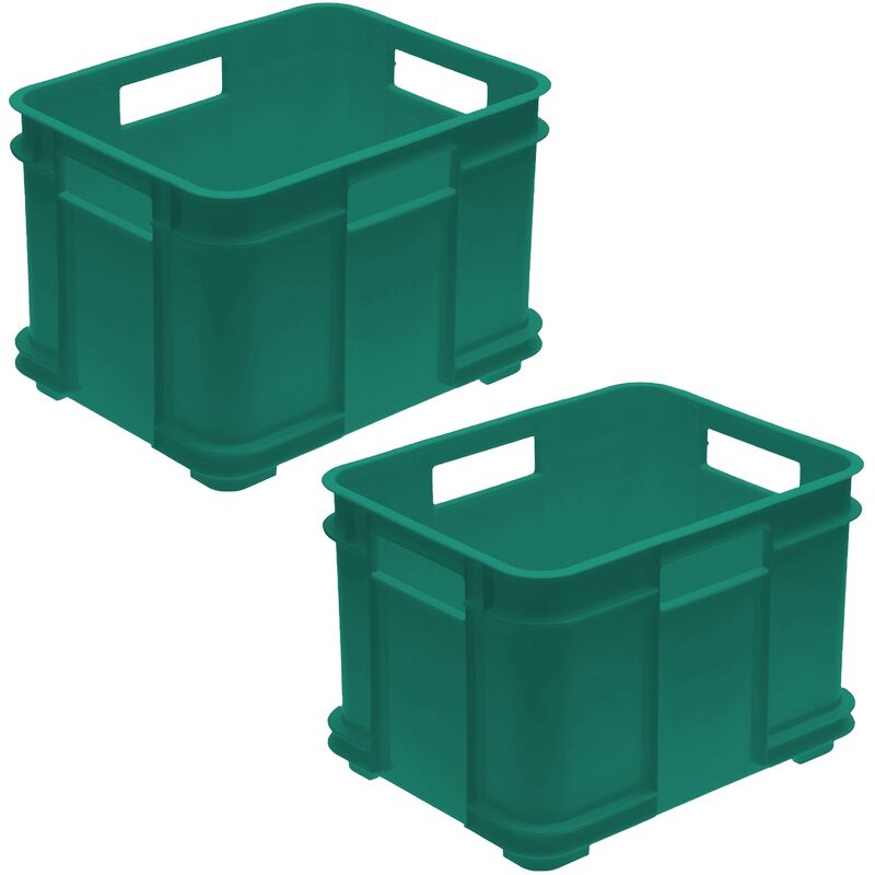 

2x Caja de almacenaje Eurobox M, Plástico ECO (PP), 35 x 27 x 22 cm, 16 l, Verde