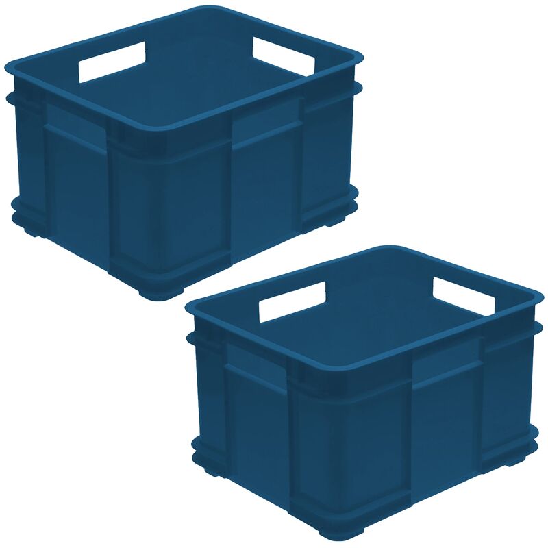 

2x Caja de almacenaje Eurobox XL, Plástico ECO (PP), 43 x 35 x 24 cm, 28 l, Azul