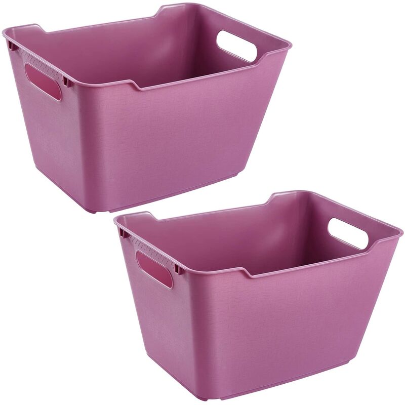 

2x Caja de Almacenaje, Polipropileno, 12 l, Frambuesa, 35.5x23.5x20 cm