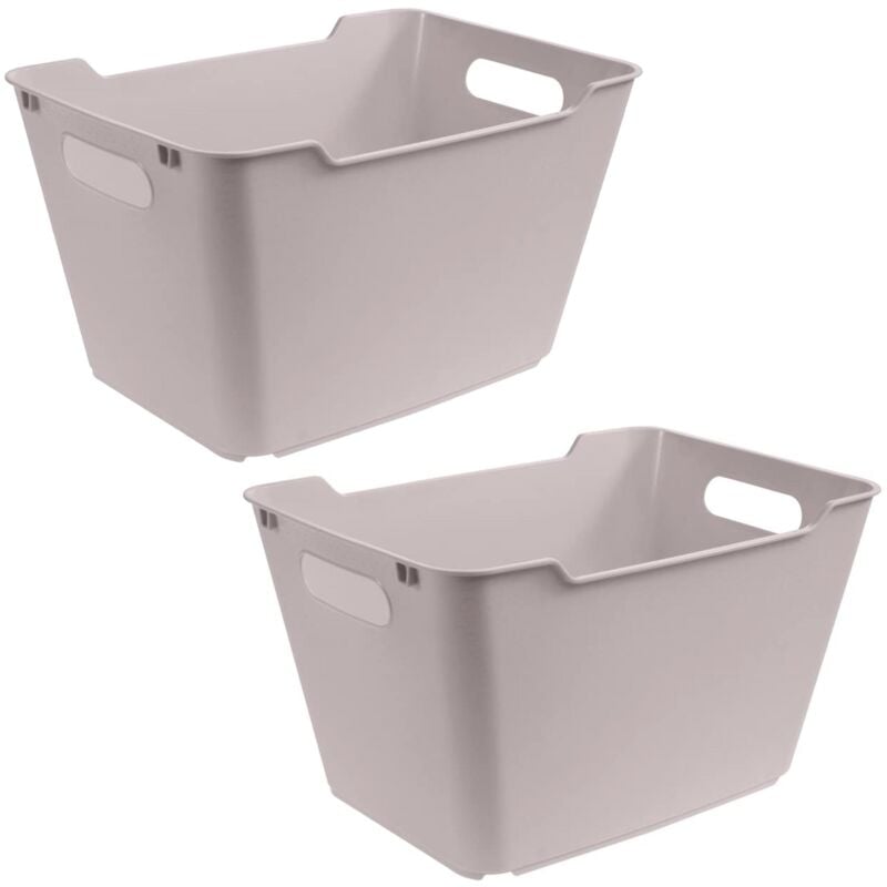 

2x Caja de Almacenaje, Polipropileno, 12 l, Lotta, Gris, 35.5x23.5x20 cm