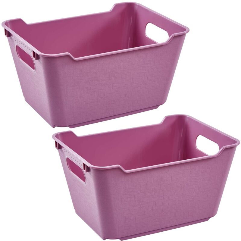 

2x Caja de Almacenaje, Polipropileno, 1.8 l, Frambuesa, 19.5x14x10 cm