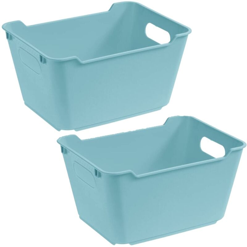 

2x Caja de Almacenaje, Polipropileno, 6 l, Lotta, Azul claro, 29.5x19x15 cm