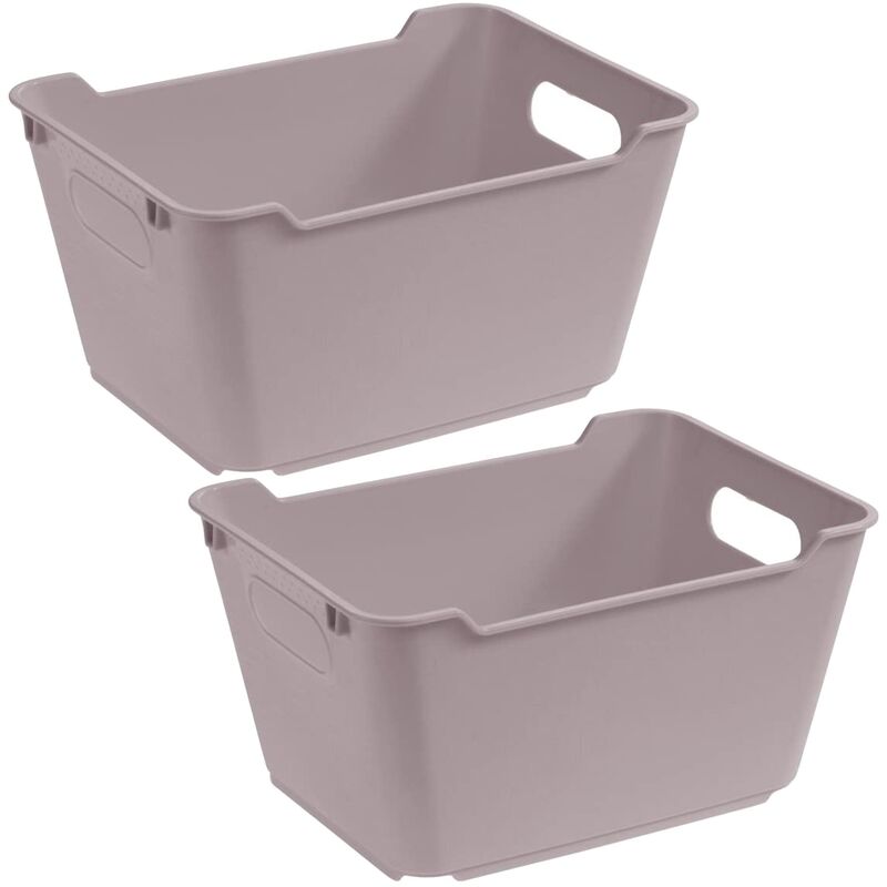 

2x Caja de Almacenaje, Polipropileno, 6 l, Lotta, Gris, 29.5x19x15 cm