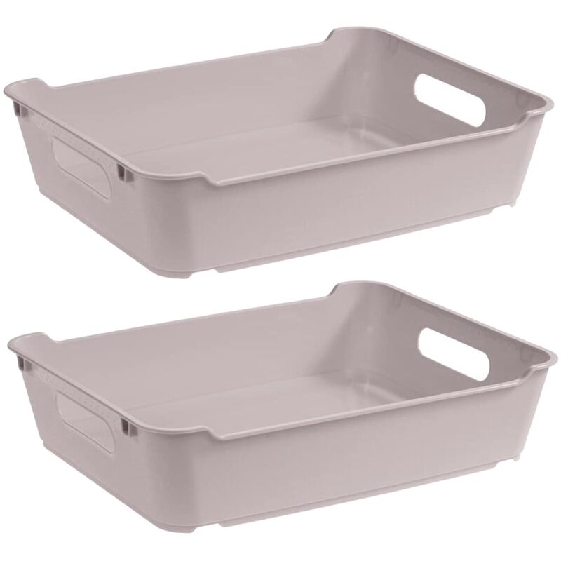 

Keeeper - 2x Caja de Almacenaje, Polipropileno, A5, Lotta, Gris, 28x21x6.5 cm