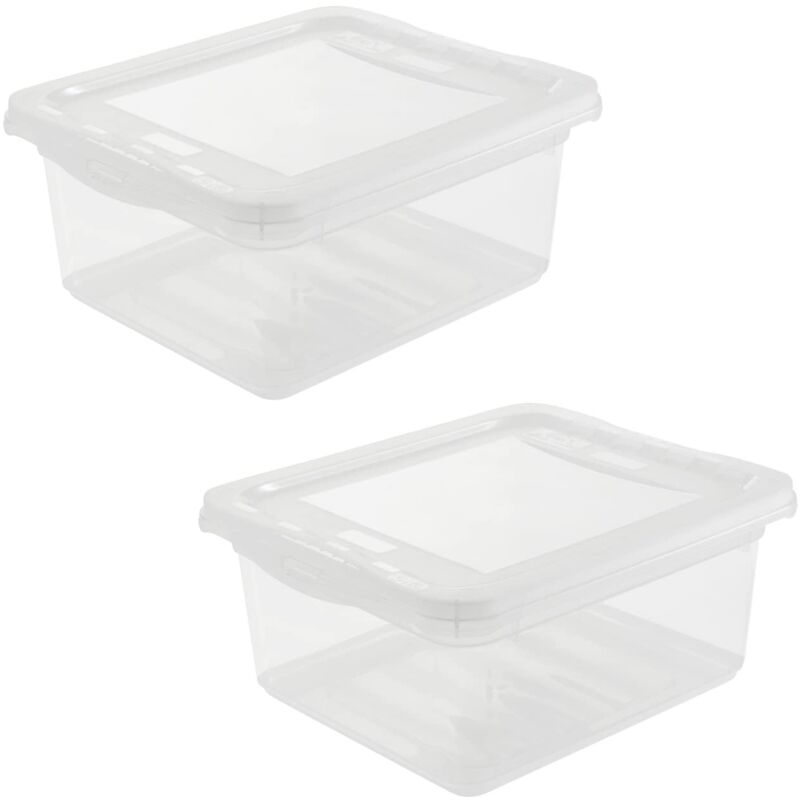 

Keeeper - 2x Cajas de almacenaje, Natural Transparente, 19.5 x 16.5 x 8.5 cm