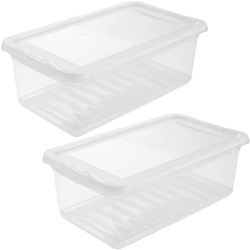 

Keeeper - 2x Cajas de almacenaje, Natural Transparente, 33 x 19.5 x 12 cm