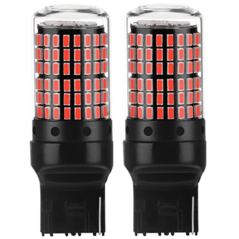 TLILY 2x Car 3014 144smd Canbus T20 7440 W21W LED Bulbs For Turn Signal Lights Parking Brake lamp Reversing lights Red