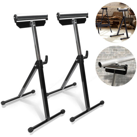 2x Carrelli da officina con supporto a rulli regolabile in altezza da 68 a 108 cm, fino a 60 kg