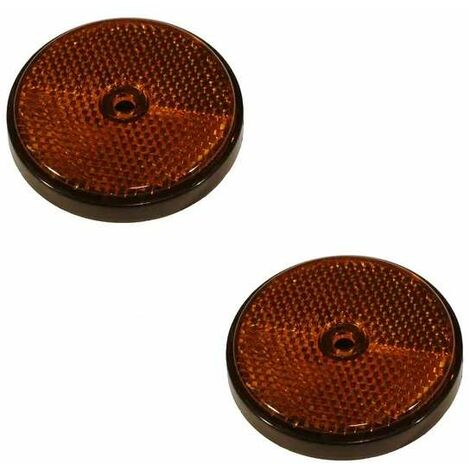 Lot De 6 Catadioptres Ronds Orange 60 Mm - Œil De Chat - À Visser - Pour Sécurité Vélo, Remorque, Portail