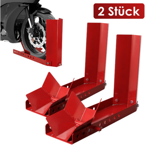 2x Cavalletto per moto Staffa di montaggio Cric posteriore per moto Ausilio di montaggio Staffa di trasporto Staffa di montaggio moto rossa