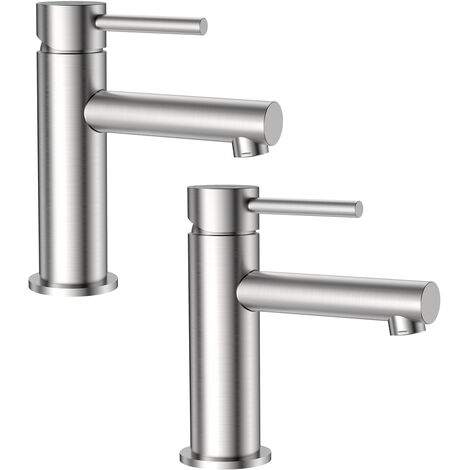 Cecipa Rubinetto Lavabo Spazzolato - Miscelatori Monocomando per Lavabi Acqua Calda e Fredda