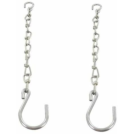 2x chaîne de sécurité avec crochet en S diamètre 4mm acier câble chainette porte