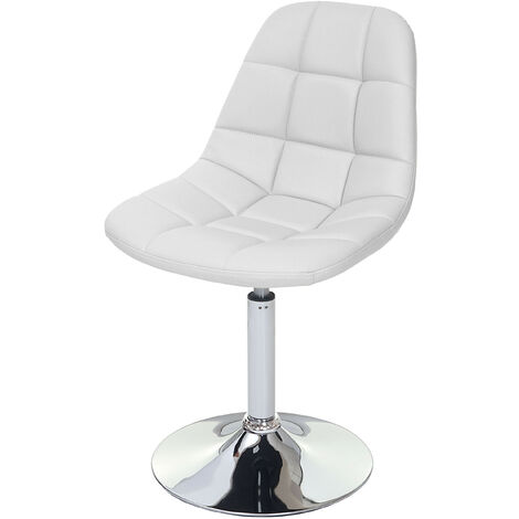 2x chaise de salle à manger Cascina, fauteuil pitovante, chrome - similicuir blanc