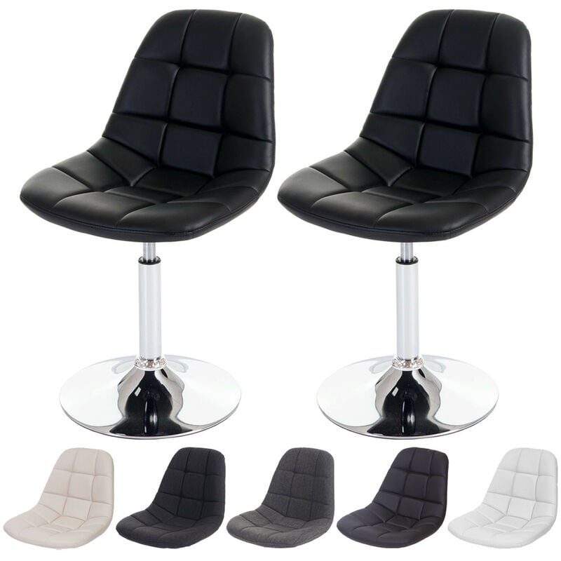 Mendler - 2x chaise de salle à manger Cascina, fauteuil pitovante, chrome similicuir crème