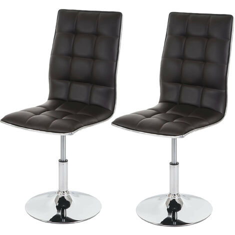 2x chaise de salle à manger HWC-C41, fauteuil, similicuir - marron