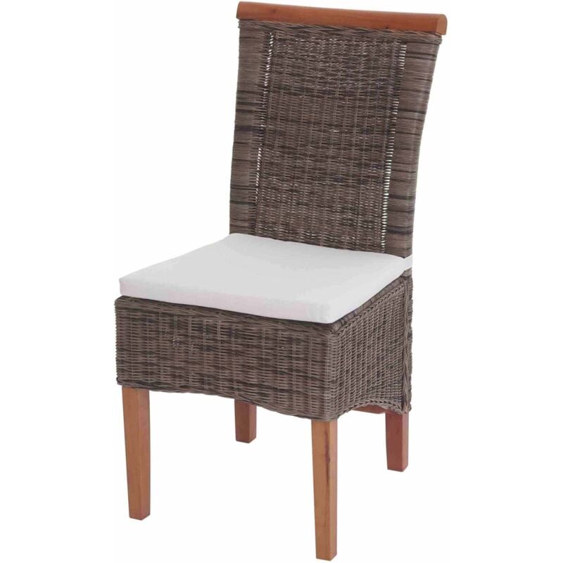 HHG - 2x chaise de salle à manger Savona, fauteuil, rotin, avec coussin