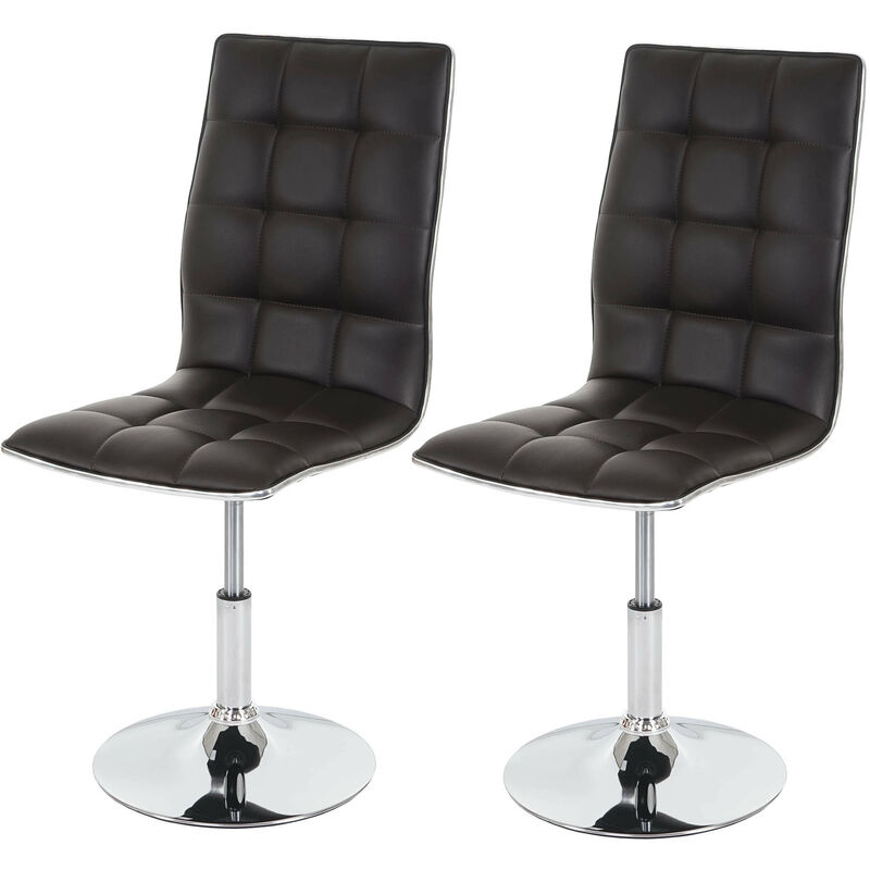 Mendler - 2x chaise de salle à manger HWC-C41, fauteuil, similicuir - marron