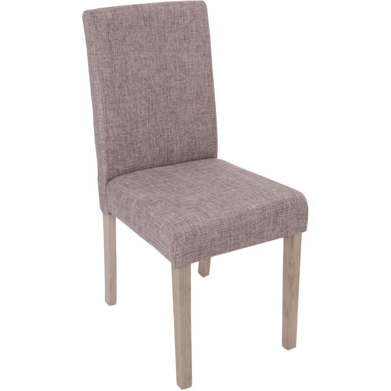2x chaise de séjour Littau - tissu gris, pieds: structure chêne