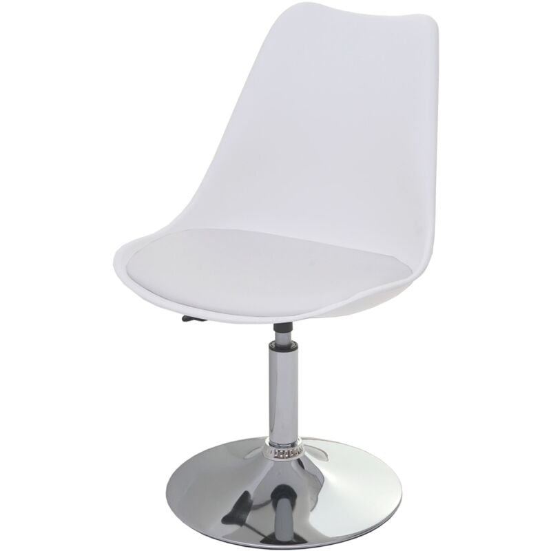 HHG - jamais utilisé] 2x chaise pivotante Malmö T501, réglable en hauteur, similicuir, blanc